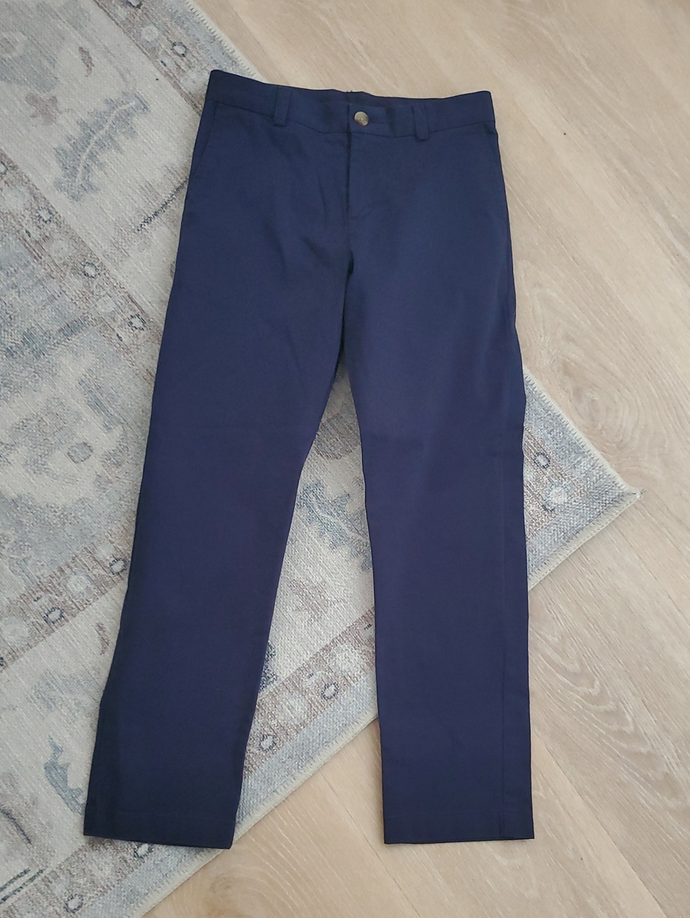 Vineyard Vines Boys Navy Adjustable Waist Cotton Spandex Pants Sz12